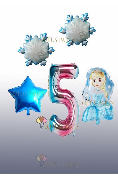 LOTUS PARTY Σετ μπαλονιών με θέμα Snowflake Princess - Crystal Foil Balloon Princess Girl Foil Balloon Age 1