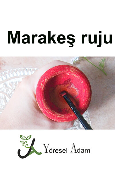 YÖRESELADAM Marakeş ruju - Geleneksel Fas Kırmızı Ruj Bitmeyen Ruj Renkli Doğ...