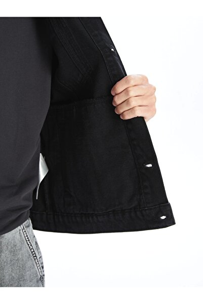 LC Waikiki LCW Jeans Siyah Standart Kalıp Erkek Jean Ceket