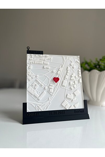 vita 3 Boyutlu Aşk Haritası Kişiye Özel Haritalı Çerçeve Sevgililer Günü Özel Hediye