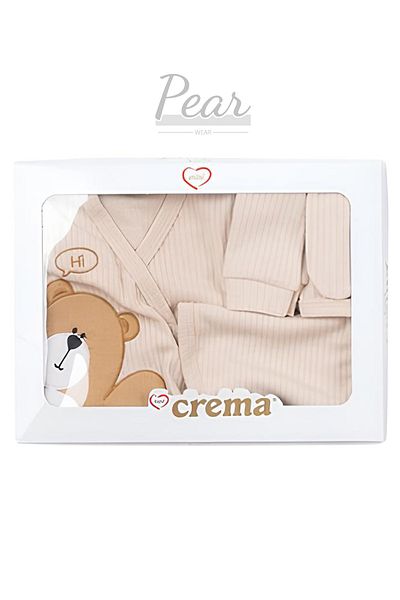 Pear Wear 5 Piece Baby Set - with Teddy Bear, for Hospital Discharge, Boxed
