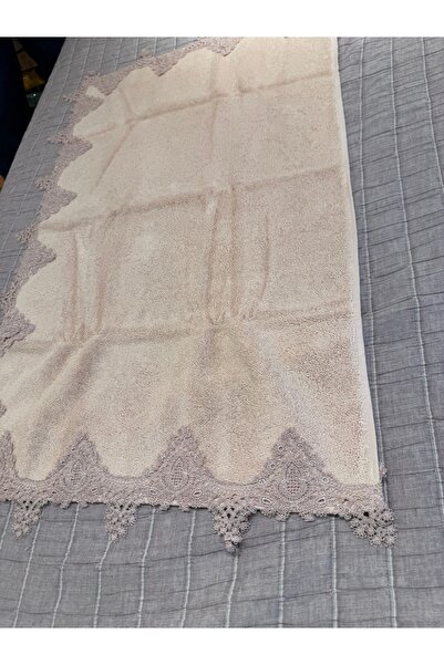 hediye ESTERHOMEDECOR Güpürlü ayak havlusu 83*52cm pudra
