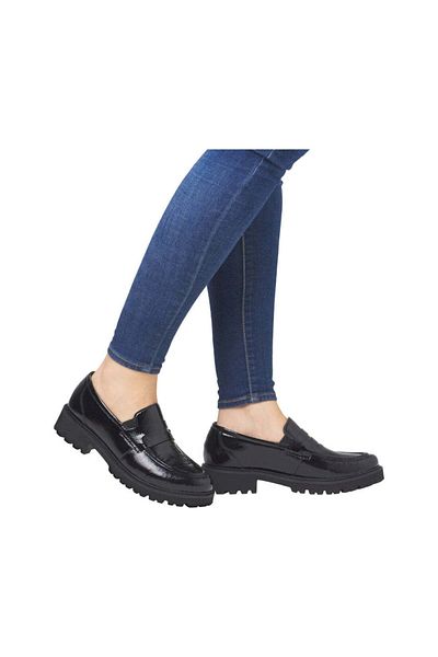 Remonte Black Loafers Womens Shoes