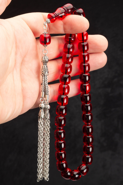 OTTOTESBİH Certified 11.5X12Mm Wheel Cut Fire Amber Rosary