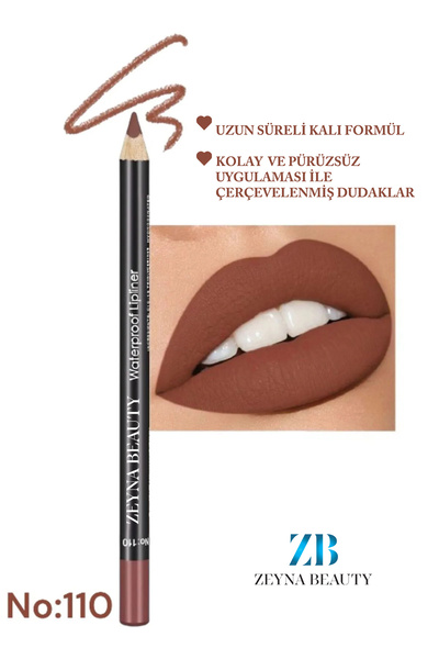 ZEYNABEAUTY Suya Dayanıklı Dudak Kalemi - Waterproff Dudak Kalemi 110