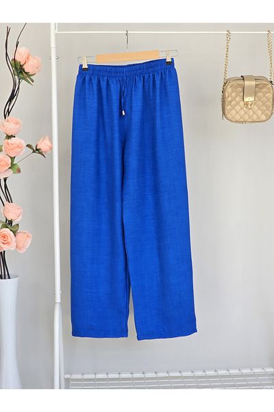 ENDAMIM Linen Pant Large Size Comfortable Fit Without Cover Waist Elastic Size 40-50