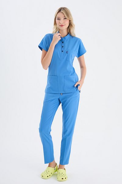 uçak iş giyim Albastru regal PETRA Premium Fabric Partea Inferioară Top Doctor Nurse Jersey Scrubs Uniformă