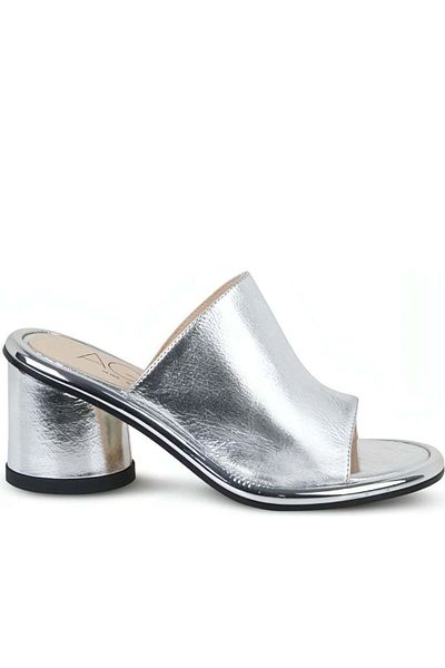 AGL Silver Mules Womens Shoes