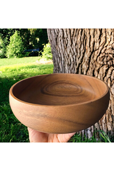 MarBilo 20cm Büyük Doğal Akasya Ahşap Kase Kase & Salata Kasesi Aacacia .wood...