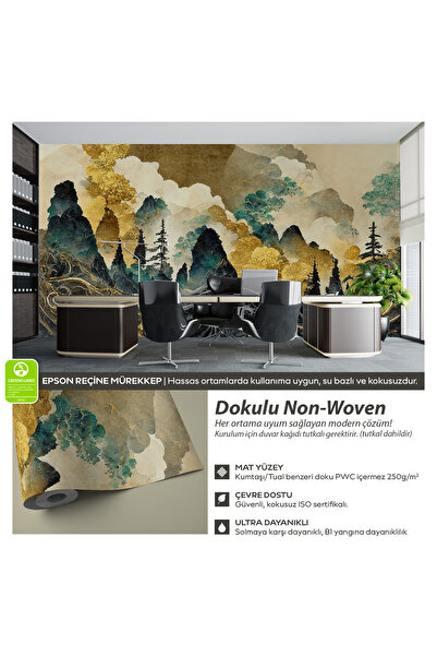 Pluswall Soyut Manzara Japon Tarzı Duvar Kağıdı, Ofis için Duvar Kağıdı, Yatak Odası Duvar Kağıdı