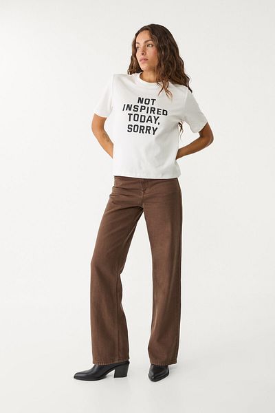 Stradivarius Cotton T-shirt with slogan