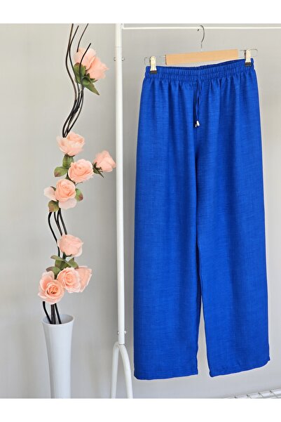 ENDAMIM Linen Pant Large Size Comfortable Fit Without Cover Waist Elastic Size 40-50