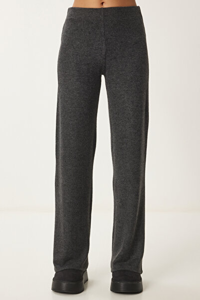 Lovelyİstanbul Geniş Paça Rahat Yumoş Pantolon ANTRASİT LUB0073