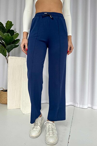 Mine Tan Butik Çimalı Pipe Leg Sa džepovima trenirka - tamnoplava