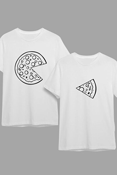 Wish BF Pizza Slice Design Set de supradimensionat tricouri pentru cupluri de...