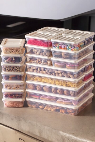 Mirilliahome Set of 24 Refrigerator Storage Suitable for Microwave and Freeze...