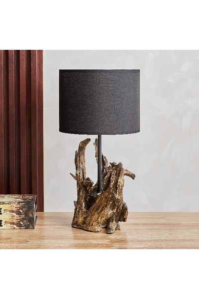 Home Box Novalie Wooden Resin Table Lamp Base with Shade - 50.5 cm