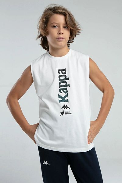 Kappa Licensed 100% Cotton Boys Sleeveless Cycling Neck T-Shirt