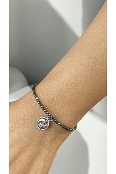 Bensei Takı Dükkanı Bensei Hematit Taşından Gümüş Kaplama Pirinç Aksesuarlı Y...