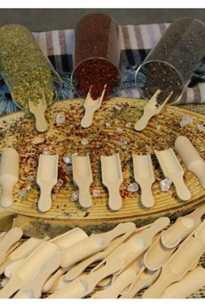 elfnur 6 Pieces Bamboo Scale Spoons Mini Size Spice Food Spoons 7 cm Set of 6 Spoons