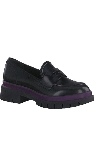 Tamaris Black Loafers Womens Shoes