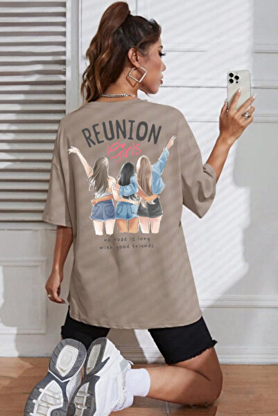 Wish BF Fete Reunion cu imprimeu supradimensionat tricou