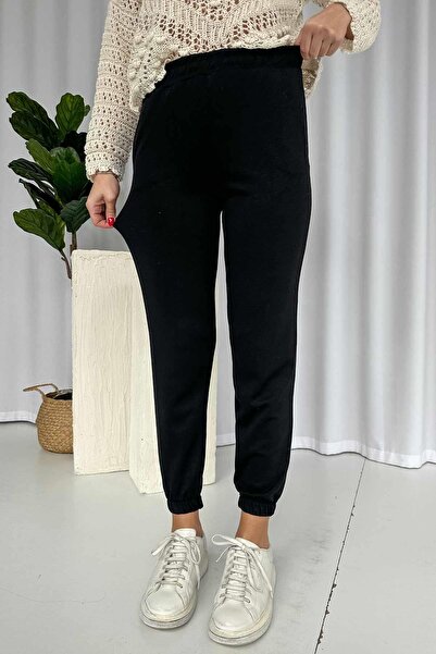 Mine Tan Butik Crne Jogger trenirke - manžete sa elastičnim rubovima i Sa dže...