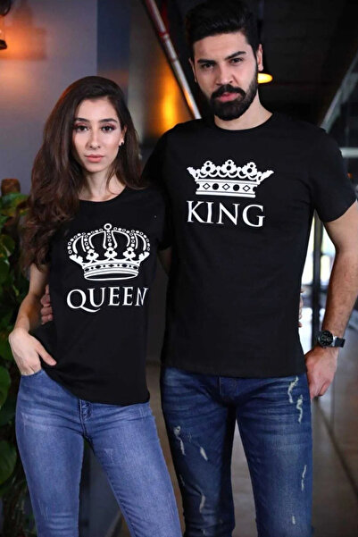 Wish BF Tek Sevgili Kombinleri King Queen Taç Tişört