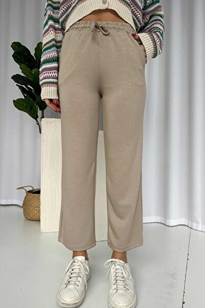 Mine Tan Butik Тканинний спортивний штани з карманами на колінах