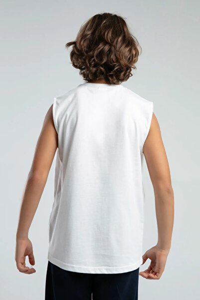 Kappa Αδειοδοτημένο 100% βαμβακερό μπλουζάκι για αγόρια χωρίς μανίκια με λαιμόκοψη