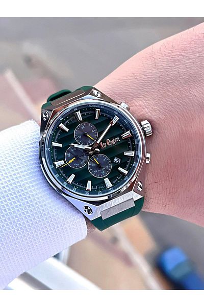 Lee Cooper وظائف داخلية من السيليكون، ساعة يد رجالية نشطة مقاومة للماء 5 ATM ELC08063.377