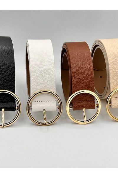 MODAM HİFA Set de 4 bucăți 4 cm Cataramă ovală Aur Femei Curea Pantaloni Curea Rochie Curea Cămașă Curea Jachetă Curea