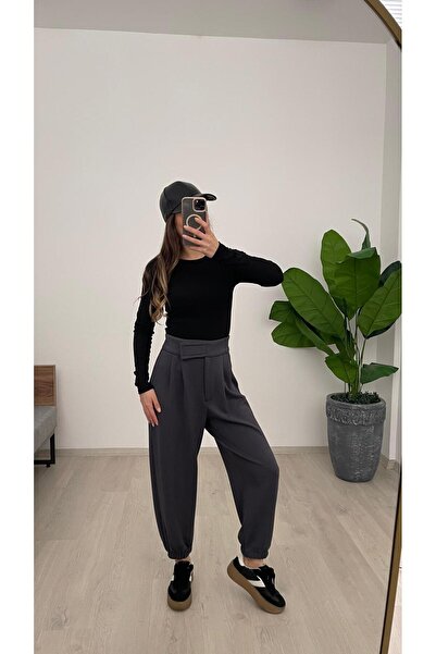 Nazline KADIN CIRT DETAYLI JAGER PAÇA LASTİKLİ PANTALON