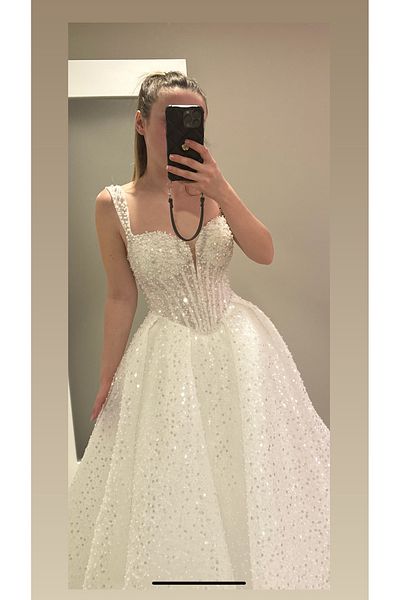 Merve Wedding Dress - White - Prom
