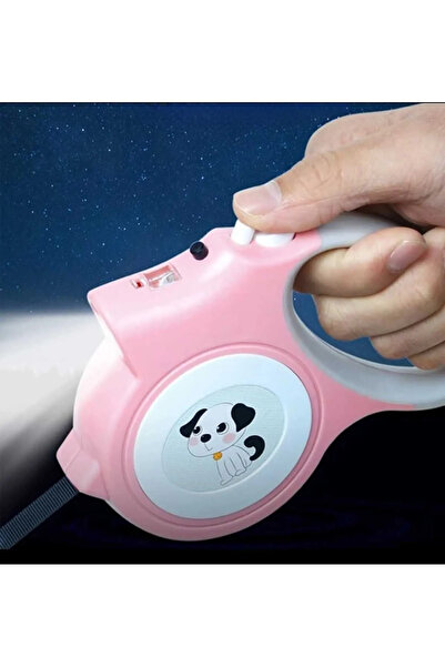 mywarehouse Led Işıklı Evcil Hayvan Gezdirme Tasması 5 mt Otomatik Geri Sarma...