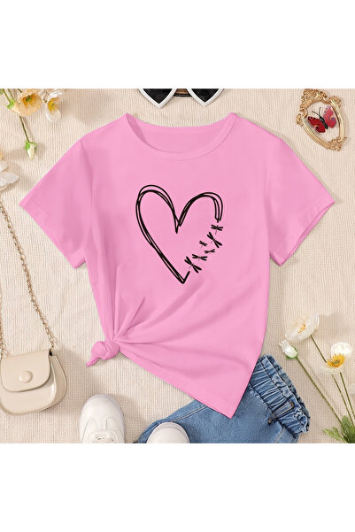 Wish BF Καρδιά με λιβελούλες με τύπωμα oversized Μπλουζάκι