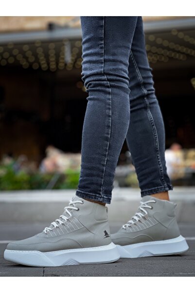 Arda BA0318 Bağcıklı Erkek Yüksek Taban Gri Taban Spor Bot