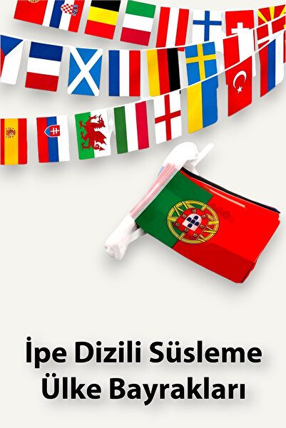 Pencere Bayrak Dünya Ülkeleri Dekoratif Bayrak Seti 20x30 Cm – 25 Metre Raşel Kumaş 1 Paket
