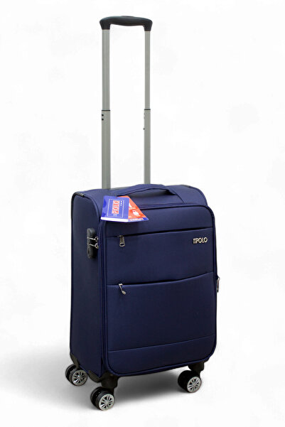 ES POLO TRIP Lacivert Kabin (KÜÇÜK) Orta Ve Büyük Boy 3'lü Carry-on Lüks Kumaş Valiz Seti