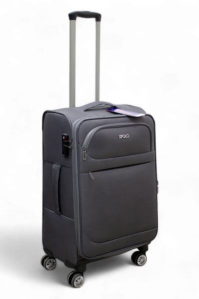 ES POLO TRIP Gri Kabin (KÜÇÜK) Orta Ve Büyük Boy 3'lü Carry-on Lüks Kumaş Valiz Seti