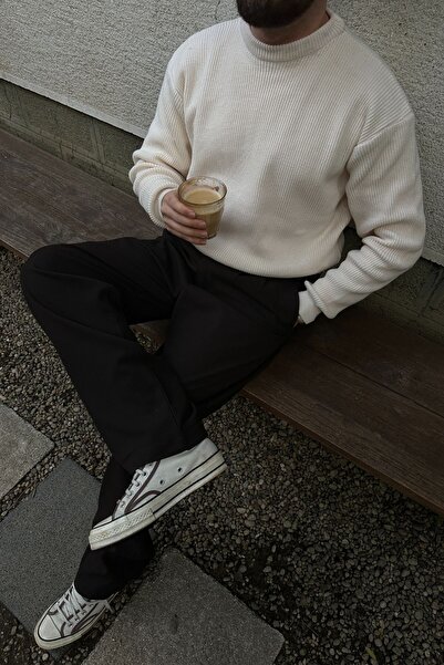 Livio Ferri Omar Men's Crew Neck Thick Knitwear Sweater