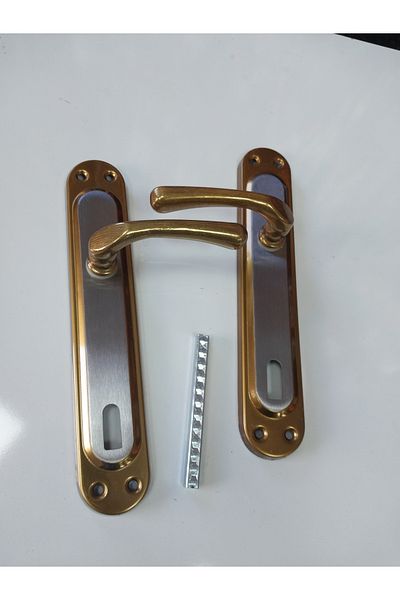 ÇELİKEL Kumru Room Door Handle Yellow-satin (front-back Double Faced Set)
