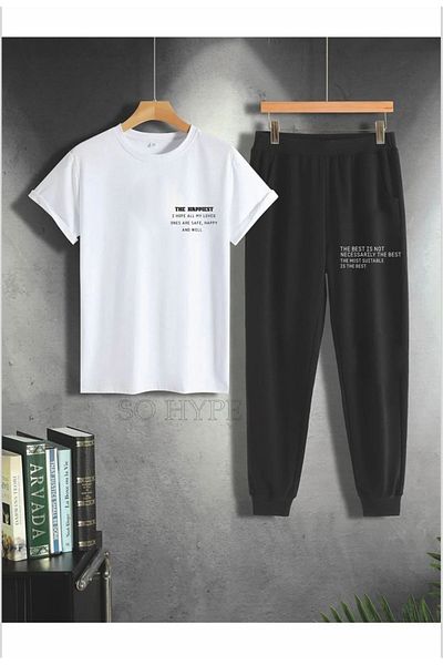 YOHO SPORT Oversize the Happiest Printed Men's Tracksuit Set