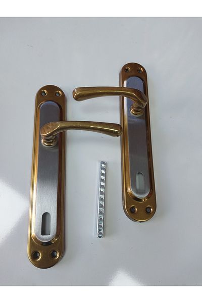 ÇELİKEL Kumru Room Door Handle Yellow-satin (front-back Double Faced Set)