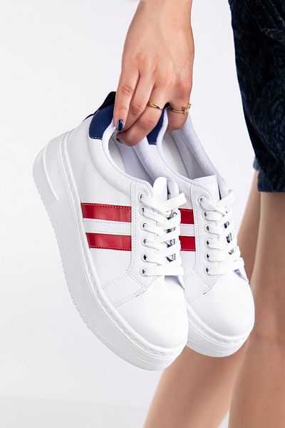 Three Bross Line Sneaker - Full Fit, Orthopedic Anti-Slip Sole, Casual Sports Shoes White Black Blue Red