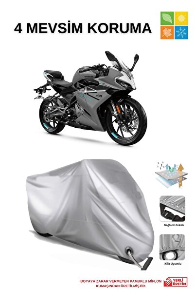 AutoEN CFMOTO250SR KİLİT UYUMLU SU GEÇİRMEZ  DAYANIKLI MOTOSİKLET ÖRTÜSÜ-GRİ