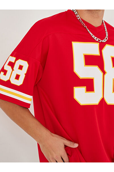 Styli Varsity Print Mesh Knit Oversized T-shirt