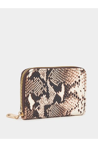 Styli Snakeskin Print Zip Around Wallet