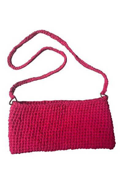 ŞengülKozmetik Women's Pink Hand Knitted Bag with Strap 30X14 Valentine's Day...
