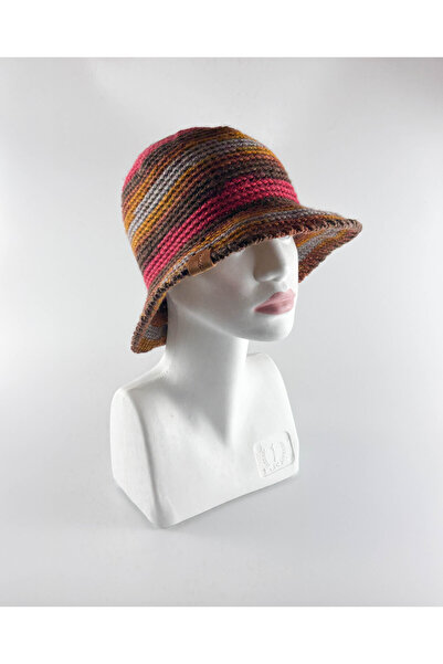 Kidilia Kışlık Renkli El Örgüsü Bucket Şapka